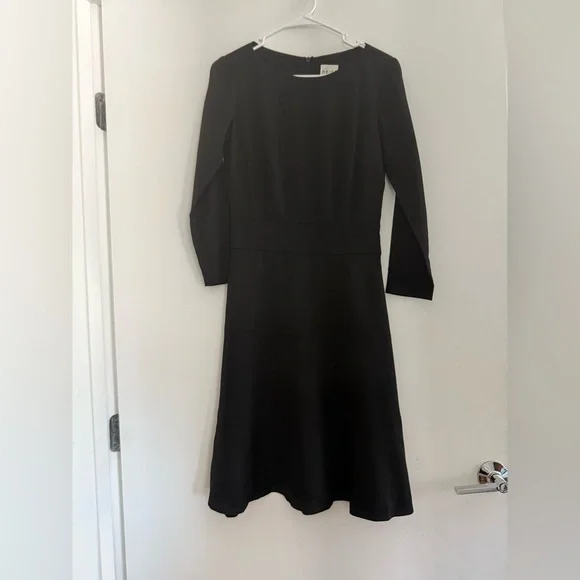 Reiss Fit And Flare Knee Length Long Sleeves Career Church Dress Size 2 - Picture 1 of 4